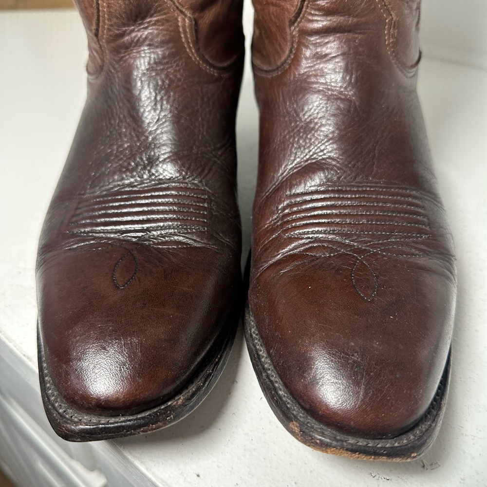Nocona Boots Women’s 10B Brown Leather Cowboy Boots Classic Western Made in US - Picture 3 of 9